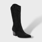 Women's Orthopedic Cowboy Boots Suede Wide Heel