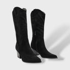 Women's Orthopedic Cowboy Boots Suede Wide Heel