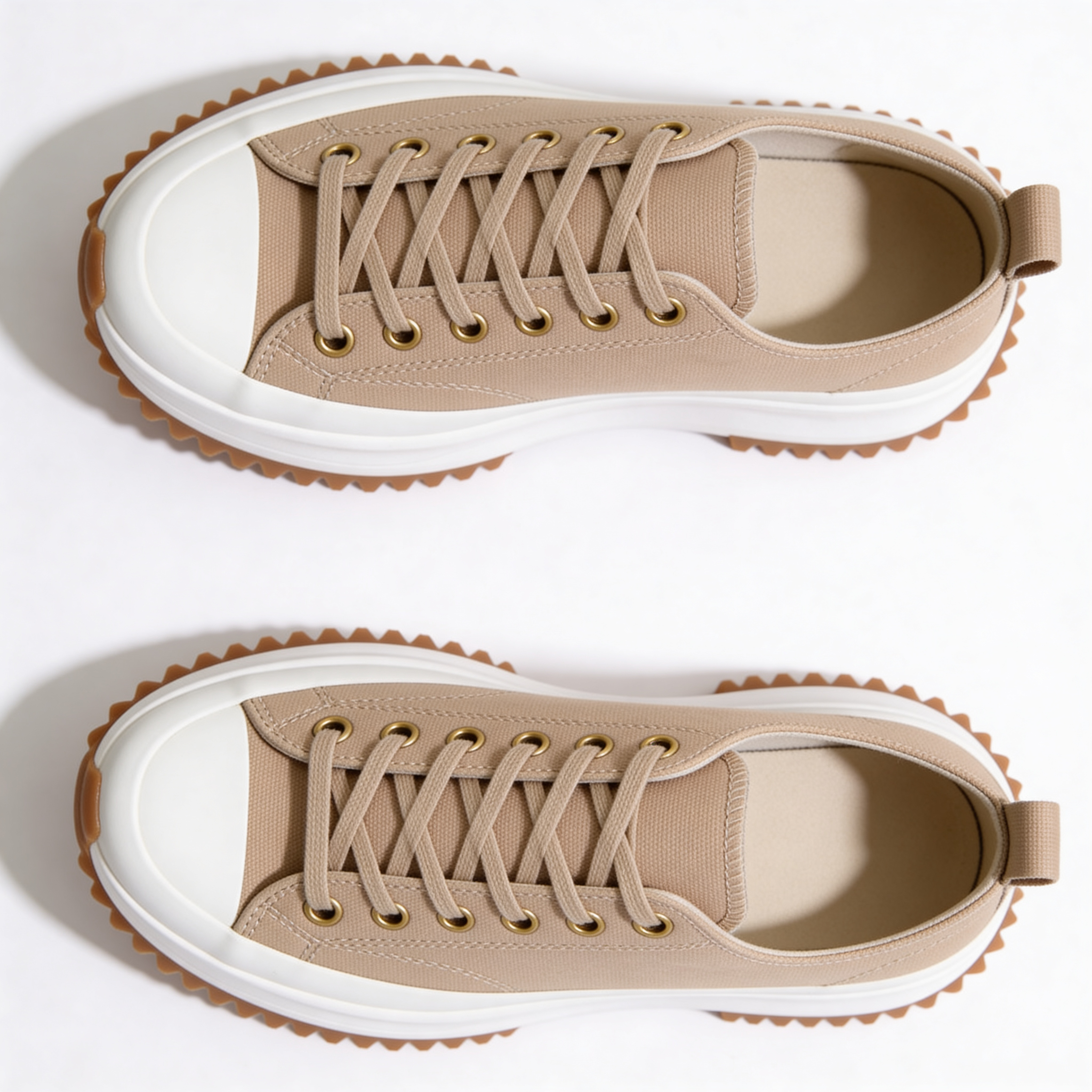 Women's Platform Sneakers Canvas Lace-Up with Cushioned Insole