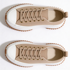Women's Platform Sneakers Canvas Lace-Up with Cushioned Insole