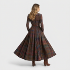 Women's Checked Shirt Dress - Long Sleeve Autumn Dress
