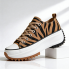 Women's Platform Sneakers Canvas Lace-Up with Cushioned Insole