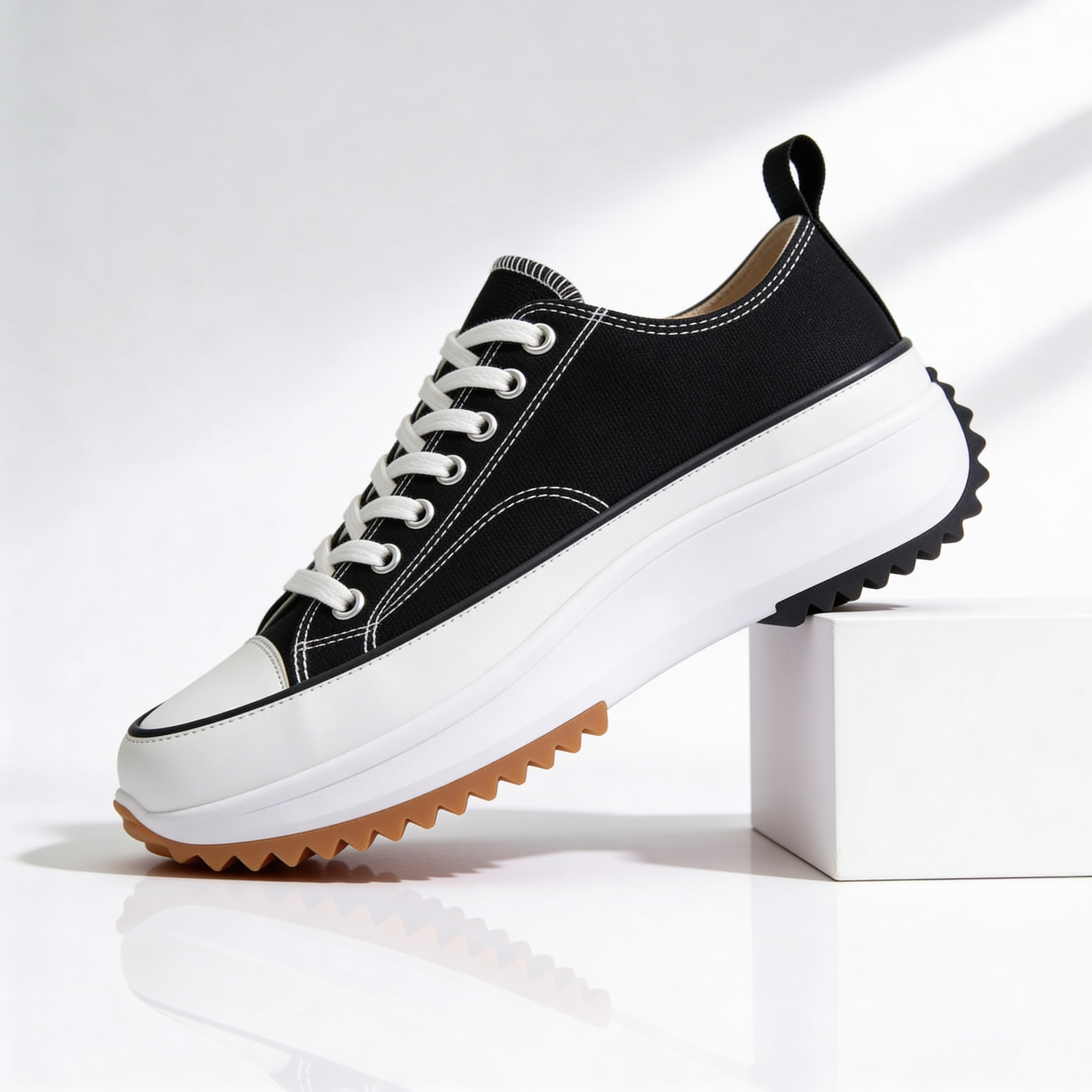 Women's Platform Sneakers Canvas Lace-Up with Cushioned Insole