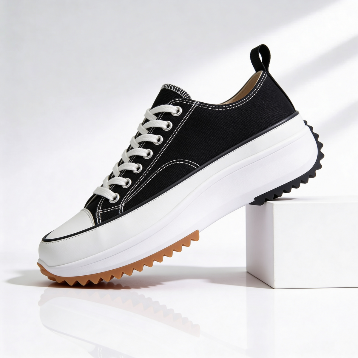 Women's Platform Sneakers Canvas Lace-Up with Cushioned Insole