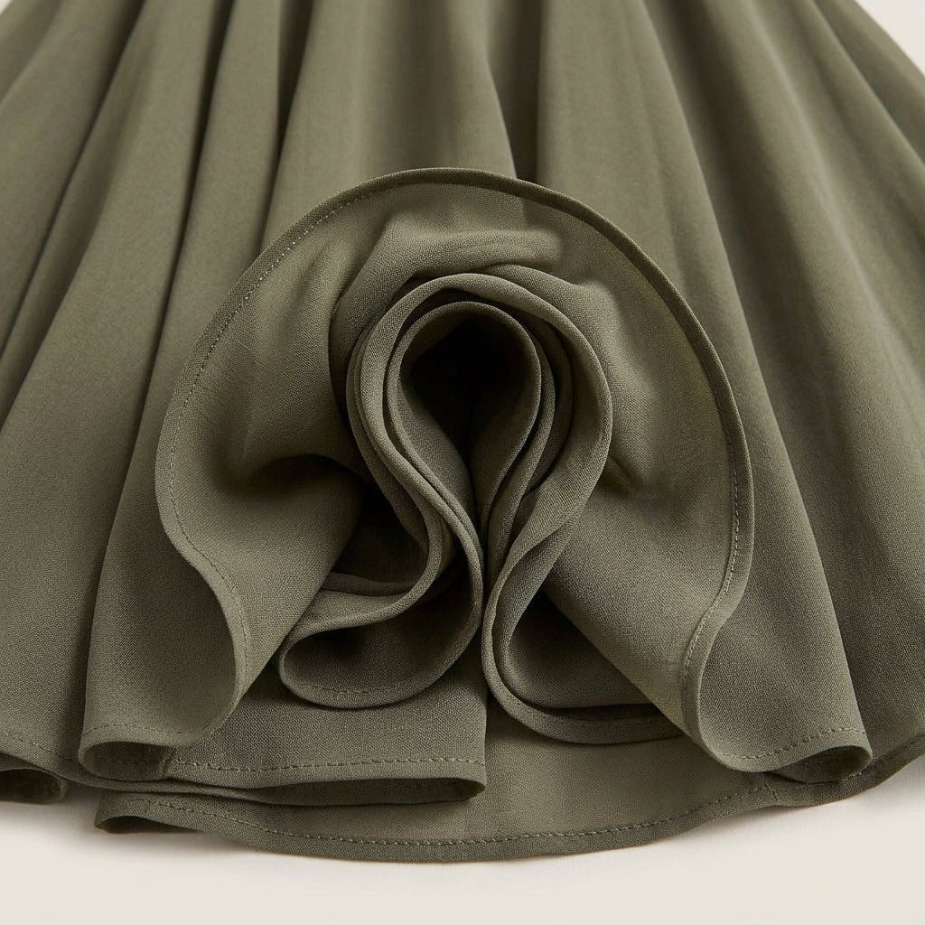 Women's One-Shoulder Midi Dress – Draped Chiffon-Effect Gown