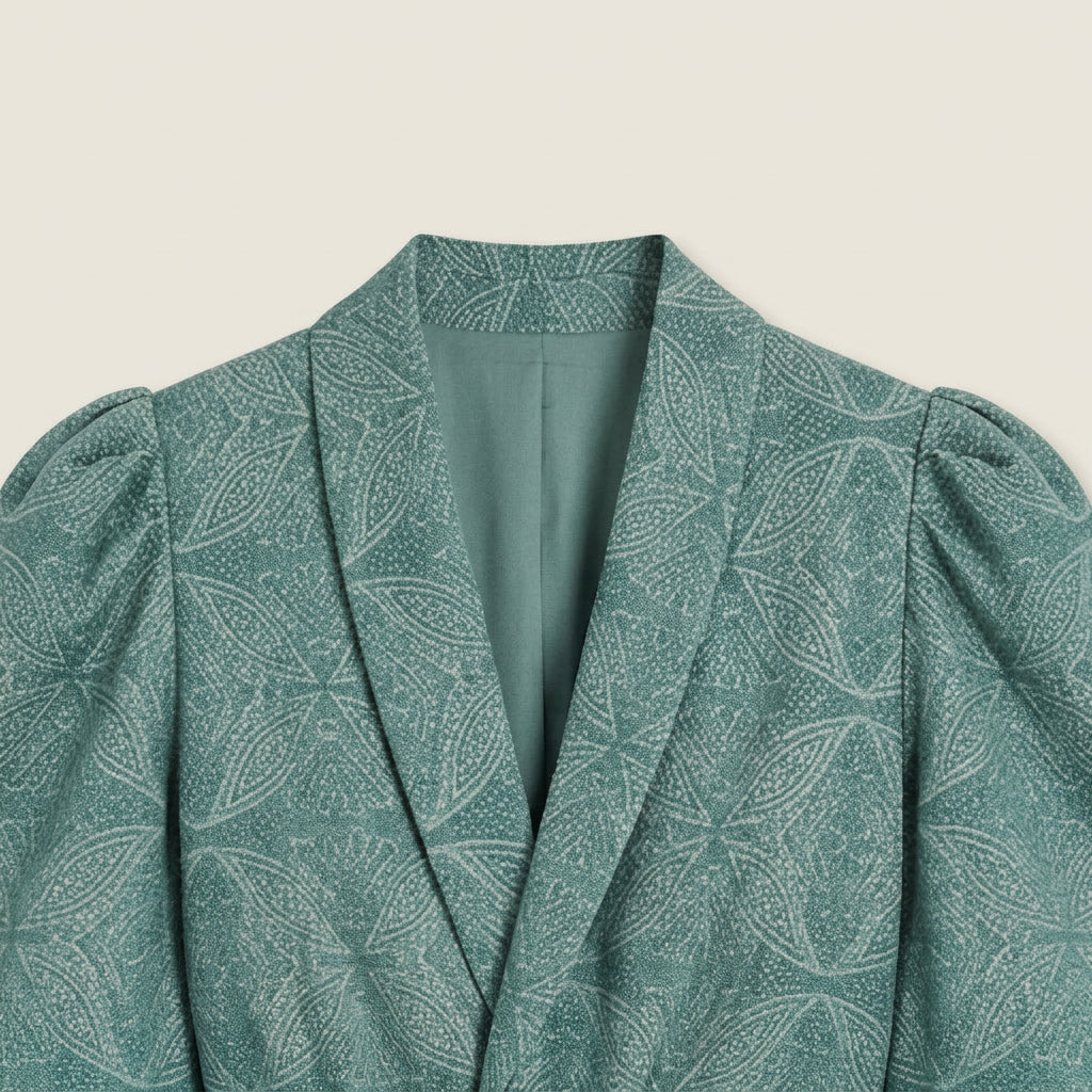 Women's Kimono Jacket & Wide-Leg Trousers Co-Ord Set – Geometric Print