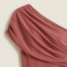 Women's One-Shoulder Midi Dress – Draped Chiffon-Effect Gown
