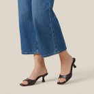 Women's Slingback Sandals Faux Leather Square Toe Heel