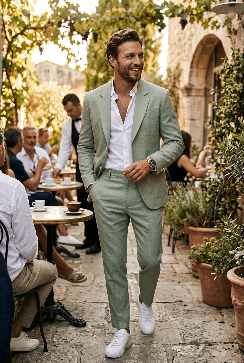 Men's Two-Piece Slim Fit Suit with Notch Lapel – Office and Formal Wear