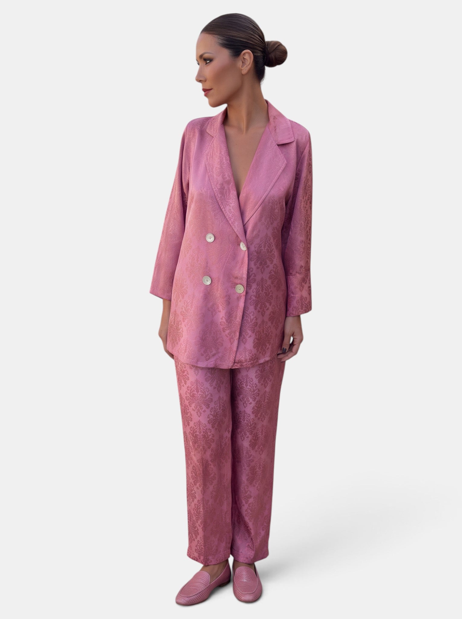 Women's Blazer and Wide Leg Trouser Set Two-Piece