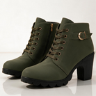 Women's Ankle Boots with Block Heel and Platform Sole