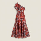 Women's One-Shoulder Midi Dress – Draped Chiffon-Effect Gown