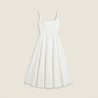Women's Midi Dress Square Neck Flared Skirt
