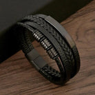 Men's Leather Wristband Bracelet – Smooth Finish, Everyday Style