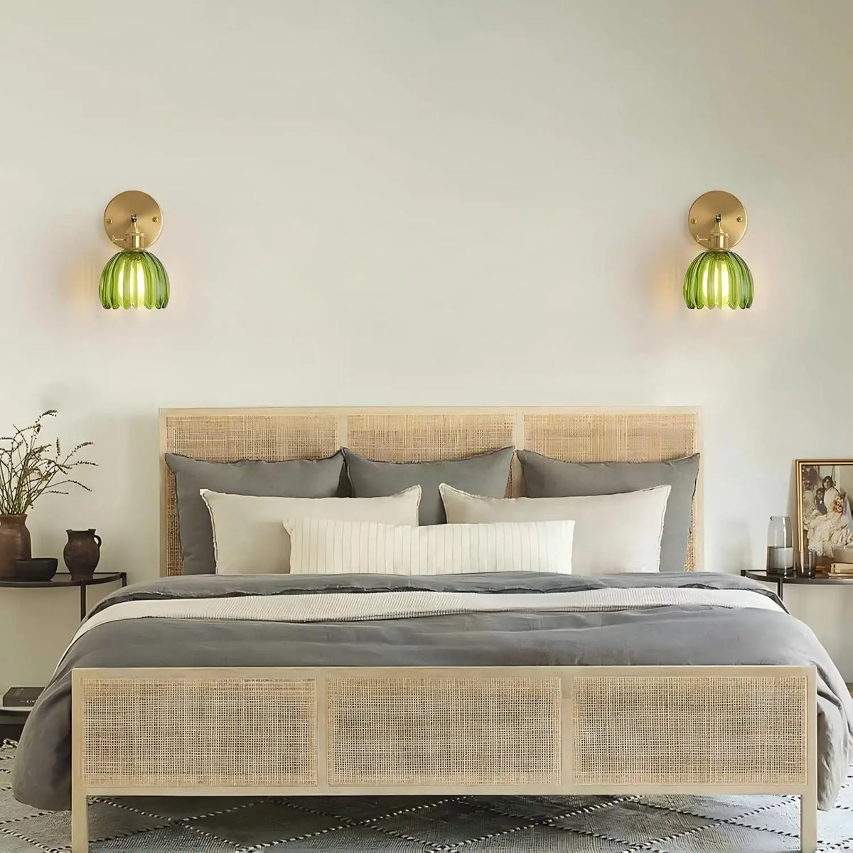 Tulip Shade Wall Light - Glass Sconce for Bedroom and Hallway