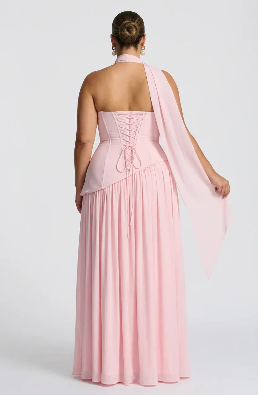 Maxi Dress For Women – Black & White Strapless Colorblock