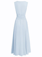 Chiffon A-line maxi dress showing flowing skirt movement