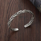 Men's Braided Sterling Silver Cuff Bracelet | Open Cuff Back