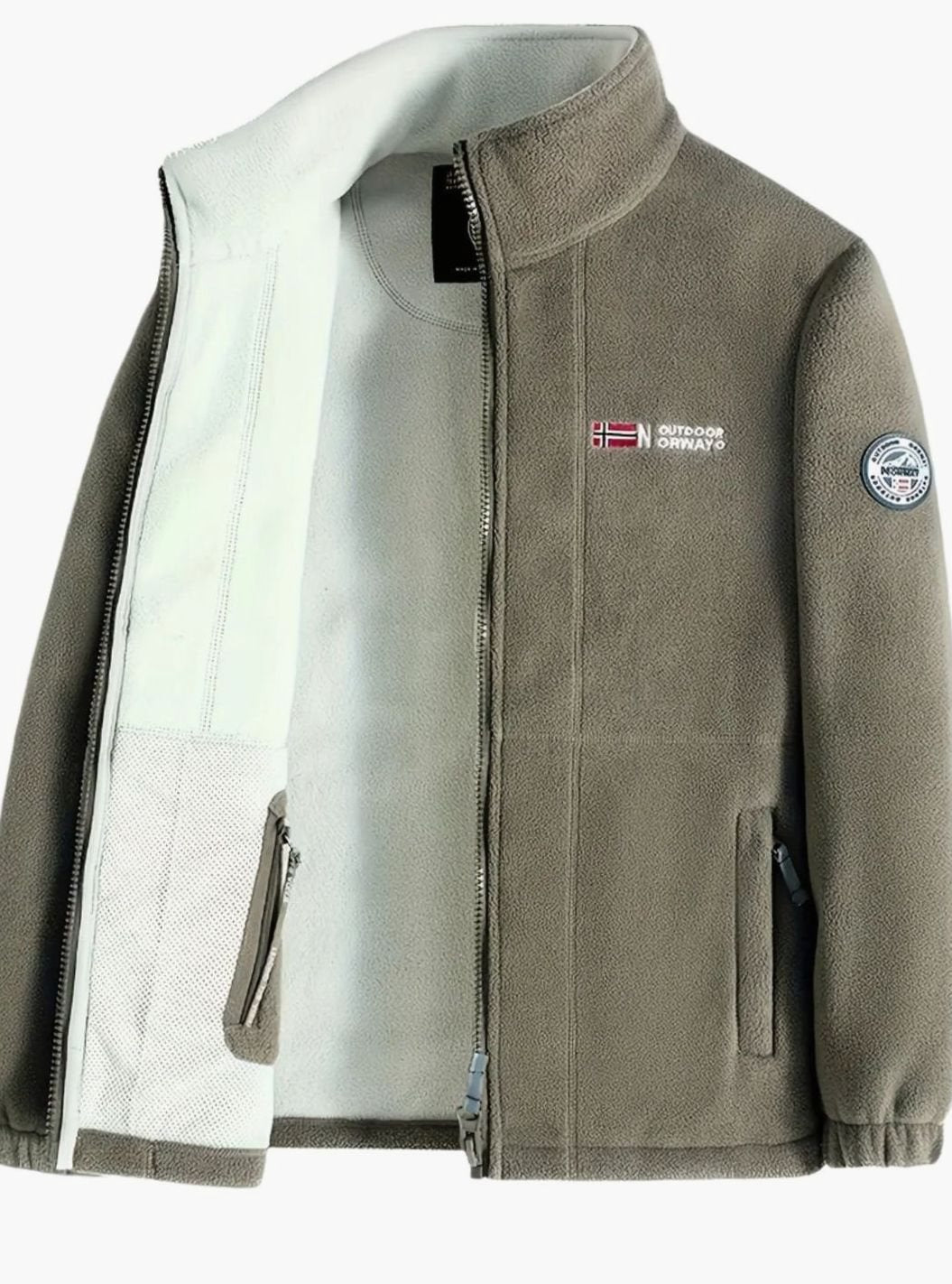 Men's Full-Zip Fleece Jacket with Stand Collar