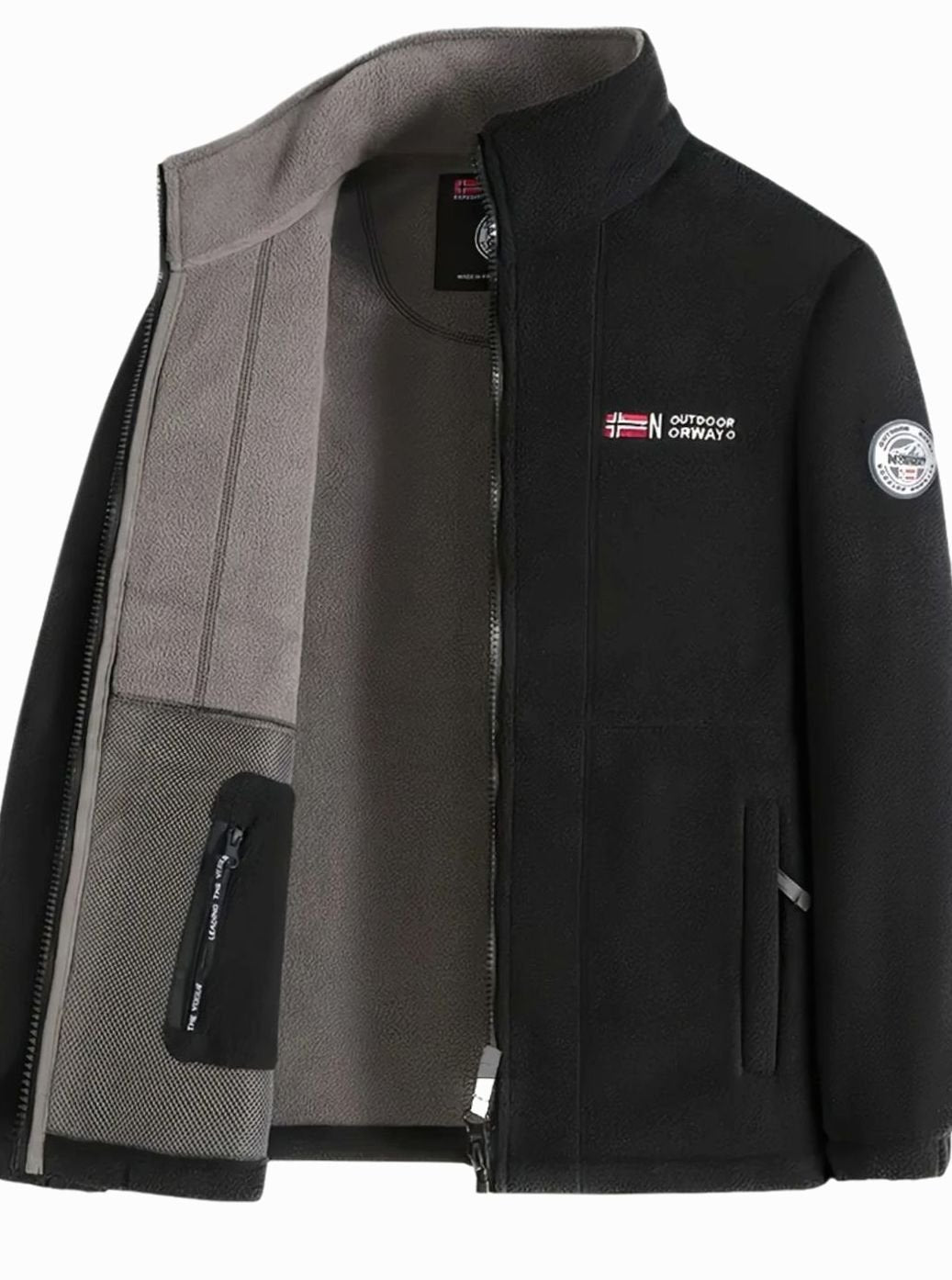 Men's Full-Zip Fleece Jacket with Stand Collar