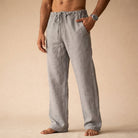 Men's Drawstring Linen Pants Back