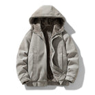 Men's Hooded Faux Suede Jacket with Sherpa Teddy Lining