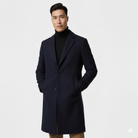 Men's Slim Fit Single-Breasted Overcoat, Knee-Length