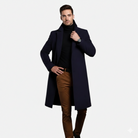 Men's Slim Fit Single-Breasted Overcoat, Knee-Length
