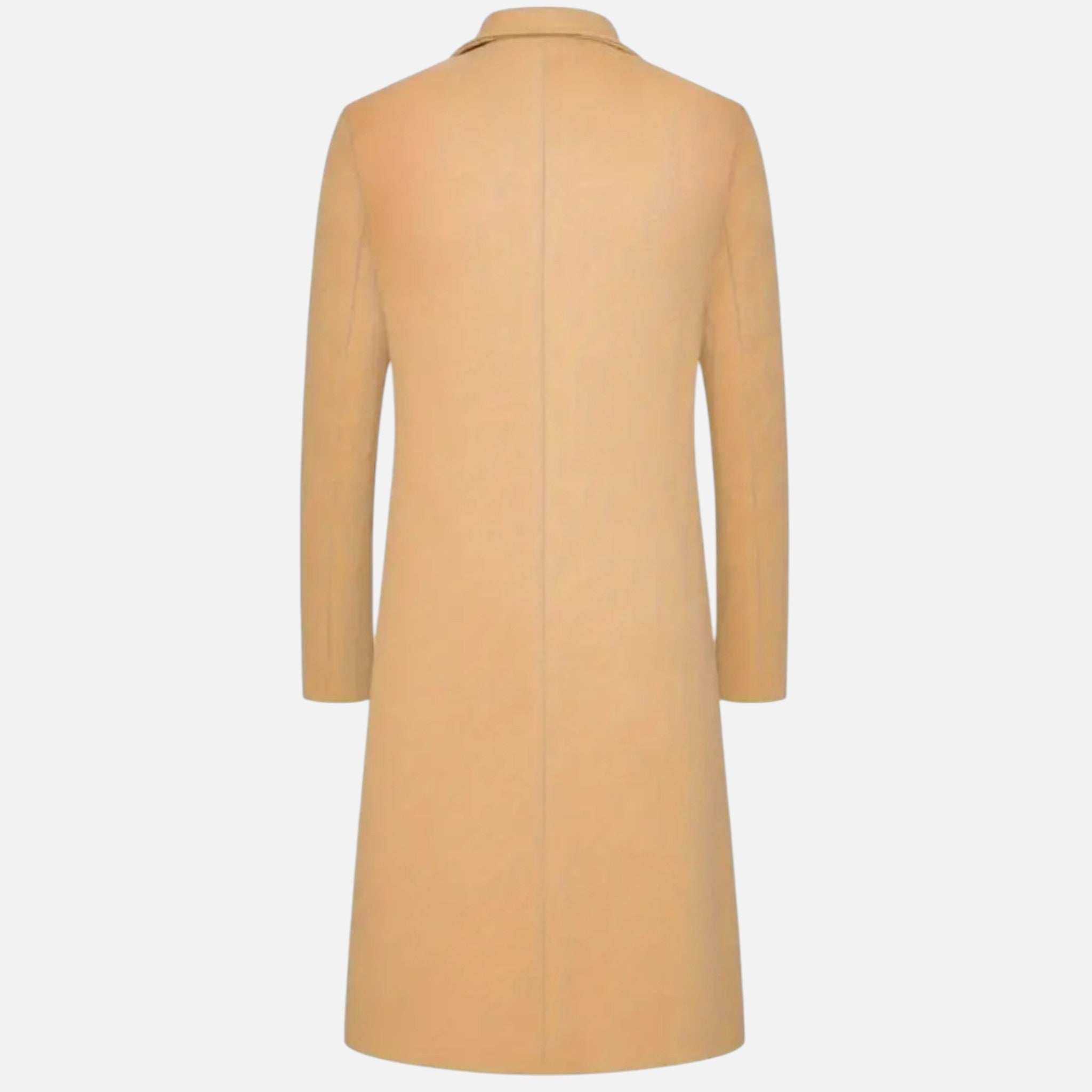 Men's Slim Fit Single-Breasted Overcoat, Knee-Length