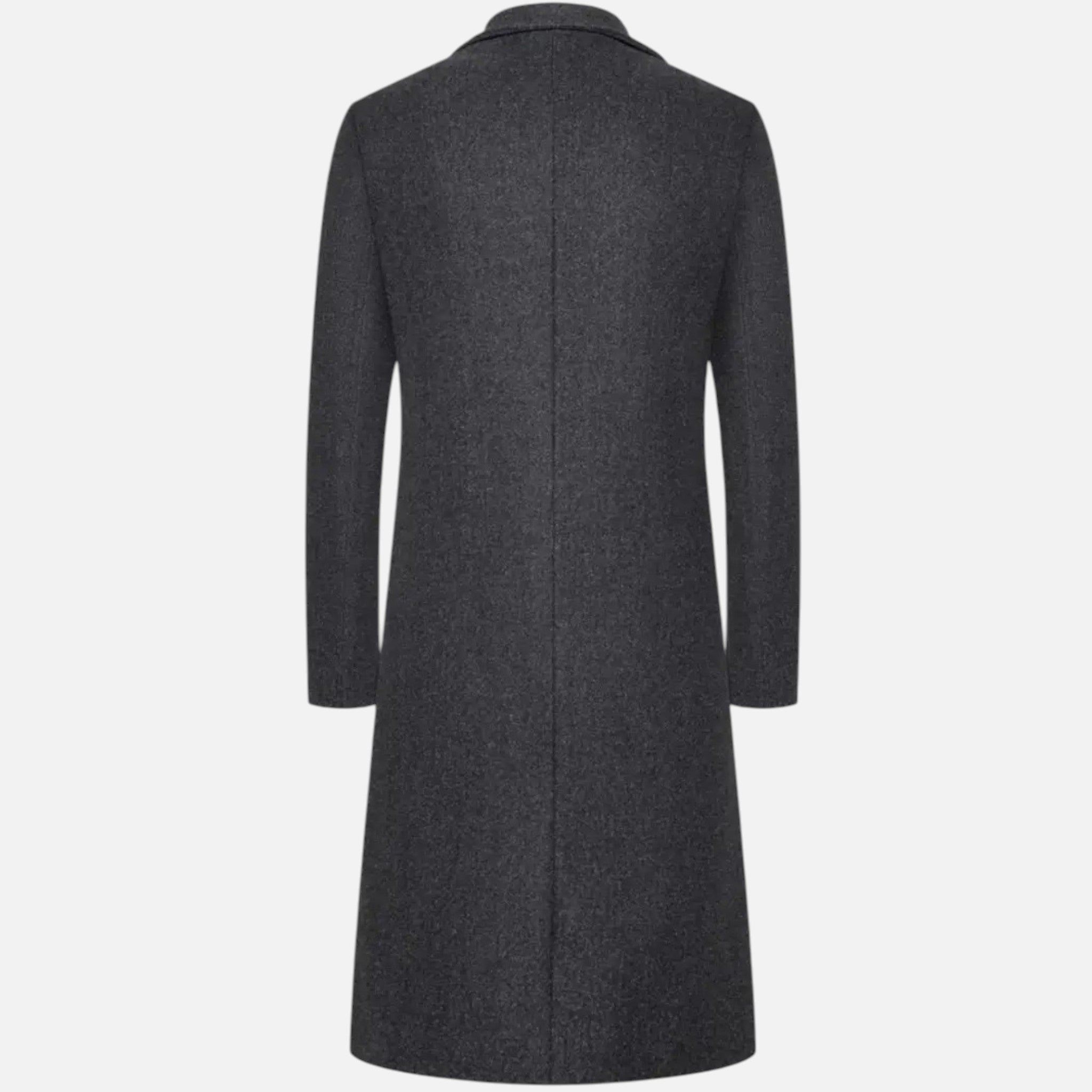 Men's Slim Fit Single-Breasted Overcoat, Knee-Length