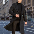 Men's Wool Blend Overcoat – Classic Long-Length Tailoring
