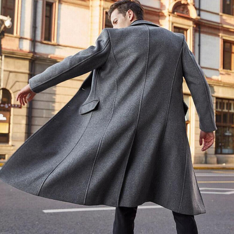 Men's Wool Blend Overcoat – Classic Long-Length Tailoring