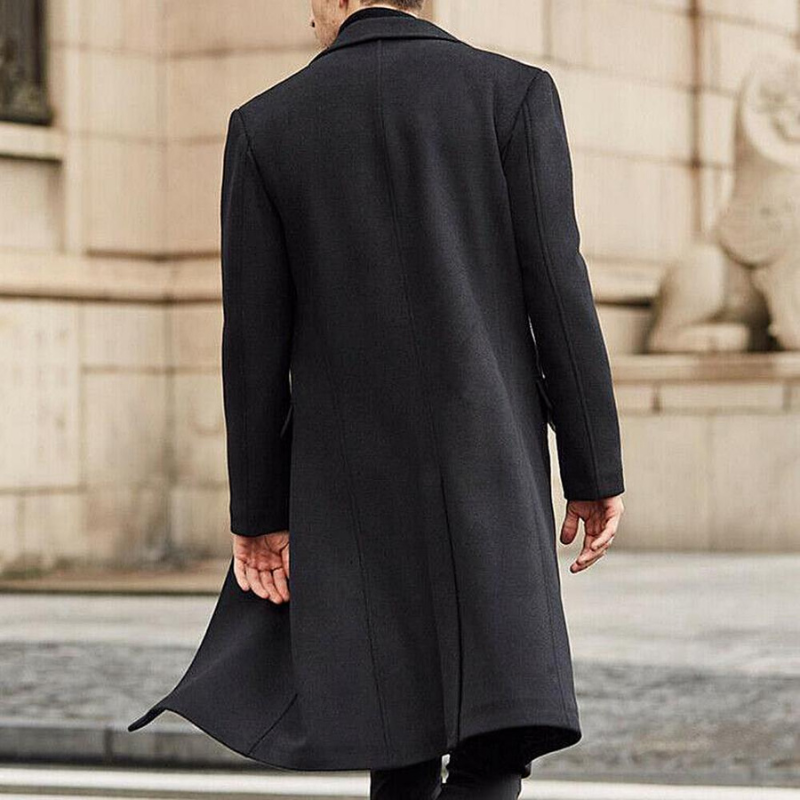 Men's Wool Blend Overcoat – Classic Long-Length Tailoring