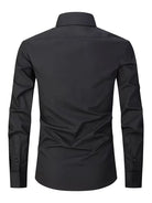 Men's Mandarin Collar Shirt Long Sleeve – Button-Front Formal Shirt