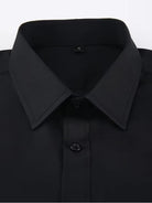 Men's Mandarin Collar Shirt Long Sleeve – Button-Front Formal Shirt