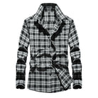Men's Plaid Flannel Shirt with Kent Collar and Button Placket
