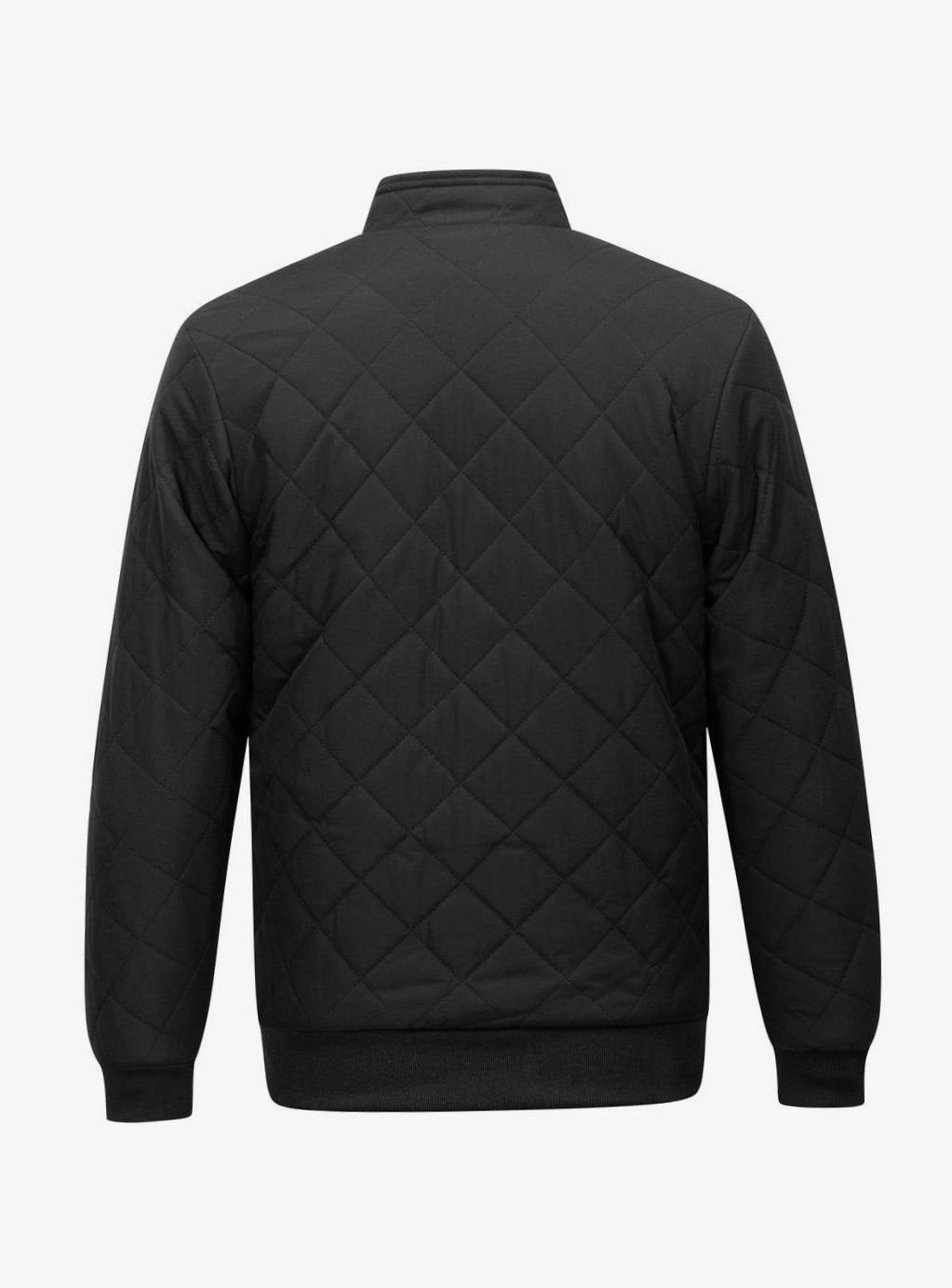 Men's Full-Zip Bomber Jacket with Quilted Shell and Fleece Lining