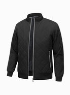 Men's Full-Zip Bomber Jacket with Quilted Shell and Fleece Lining