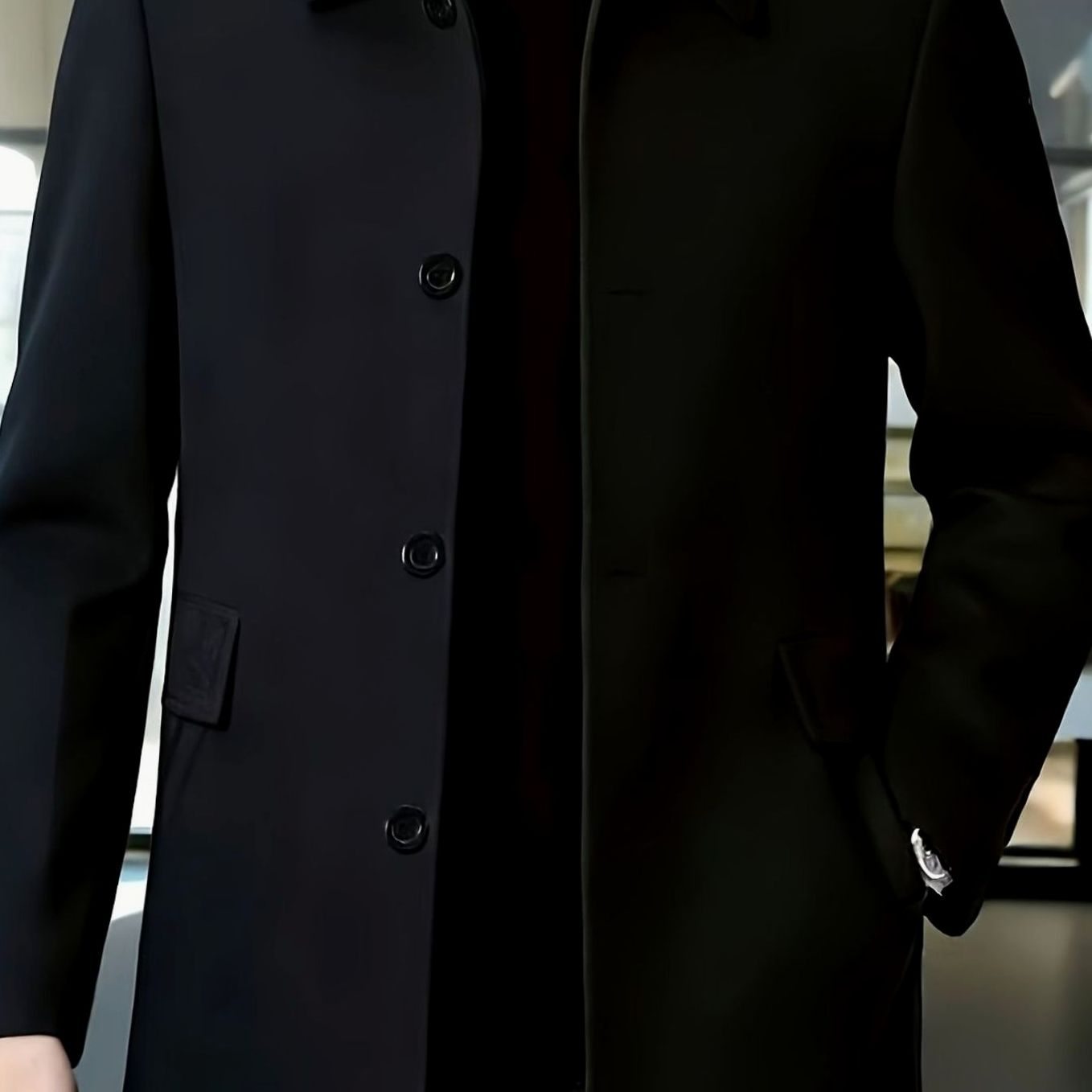 Men's Wool Overcoat – Relaxed Fit Single-Breasted Coat