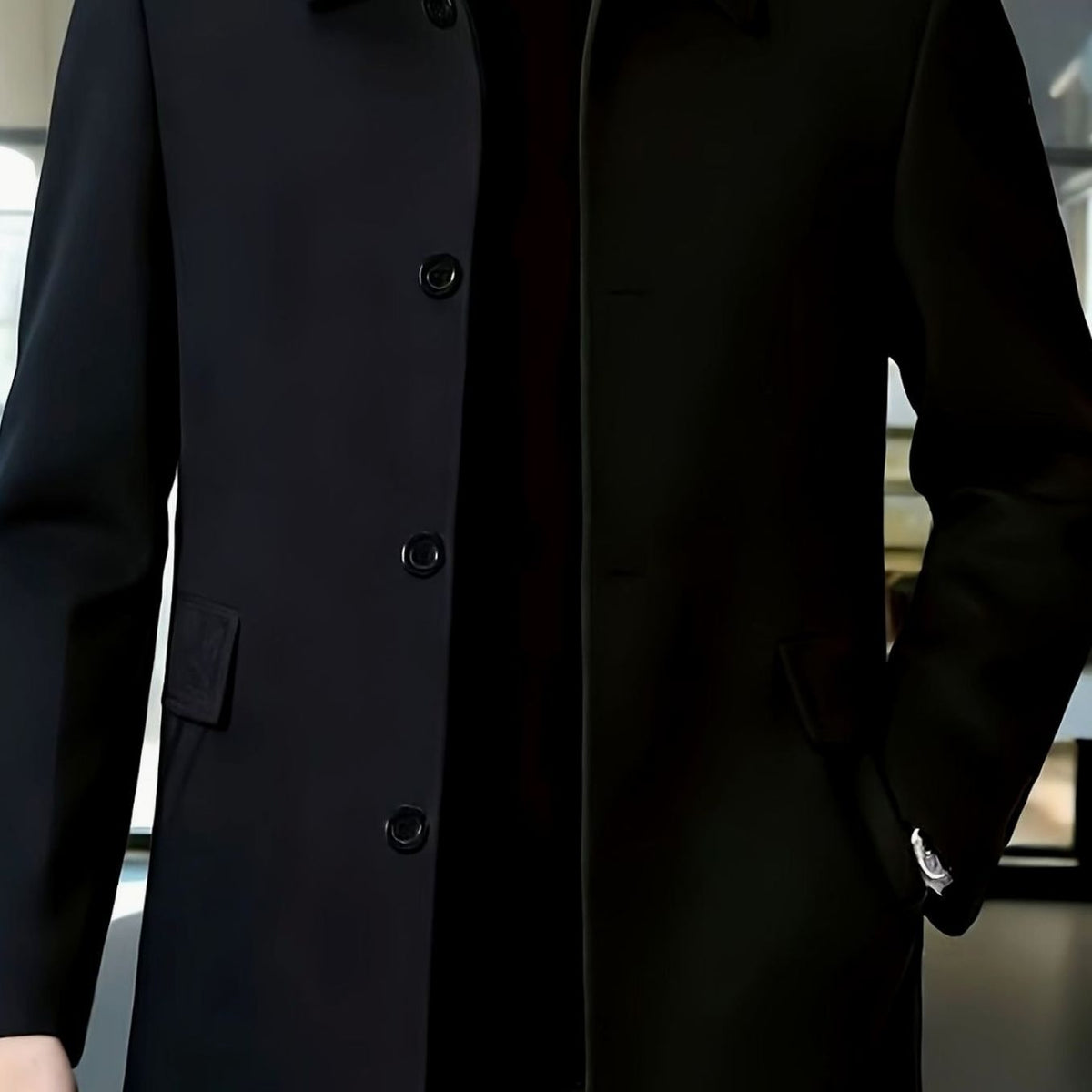 Men's Wool Overcoat – Relaxed Fit Single-Breasted Coat