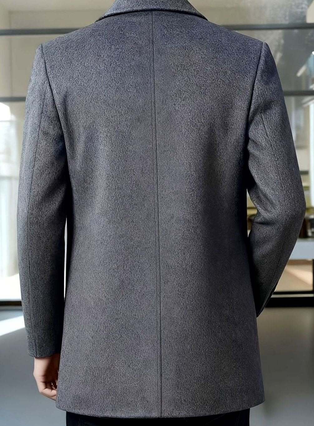 Men's Wool Overcoat – Relaxed Fit Single-Breasted Coat