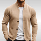 Men's Quilted Blazer Jacket with Mandarin Collar, Slim Fit