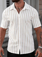 Men's Two-Tone Striped Short Sleeve Shirt