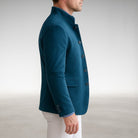 Men's Mandarin Collar Blazer Jacket - Structured Button-Front