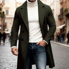 Men's Wool Overcoat Double-Breasted Tailored Fit Long Coat
