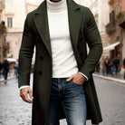 Men's Wool Overcoat Double-Breasted Tailored Fit Long Coat