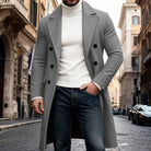 Men's Wool Overcoat Double-Breasted Tailored Fit Long Coat