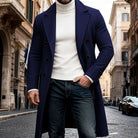 Men's Wool Overcoat Double-Breasted Tailored Fit Long Coat