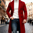 Men's Wool Overcoat Double-Breasted Tailored Fit Long Coat