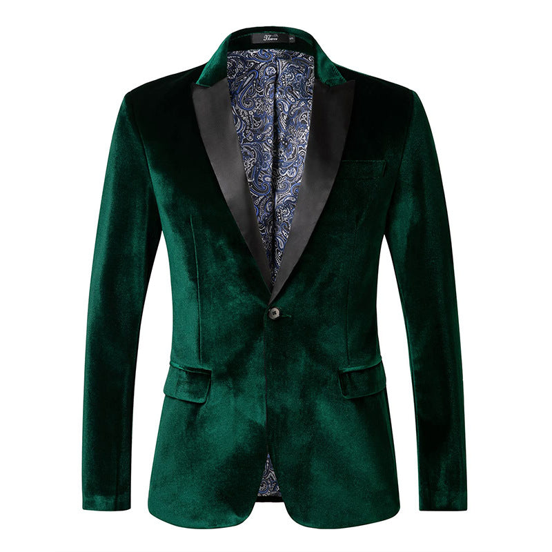 Men's Tailored Velvet Tuxedo Jacket with Satin Shawl Collar